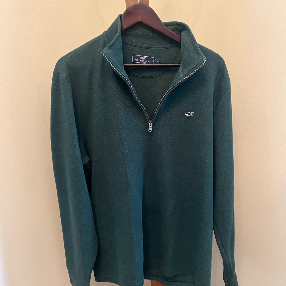 Vineyard Vines Green Zip Up Sweater